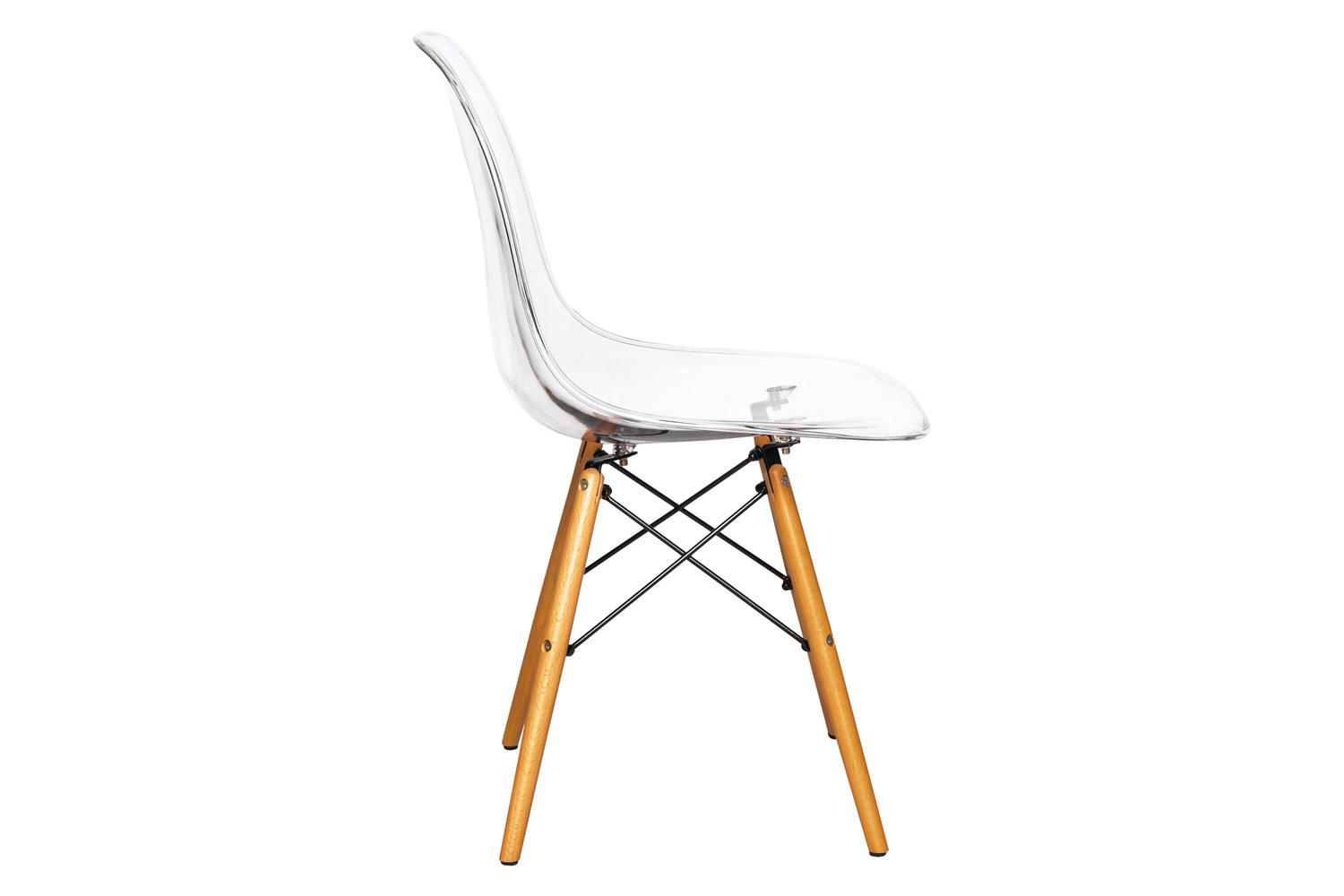 LeisureMod Dover Molded Side Chair - Clear