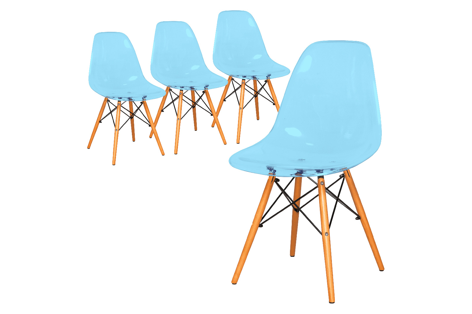 LeisureMod - Dover Molded Side Chair (Set Of 4)
