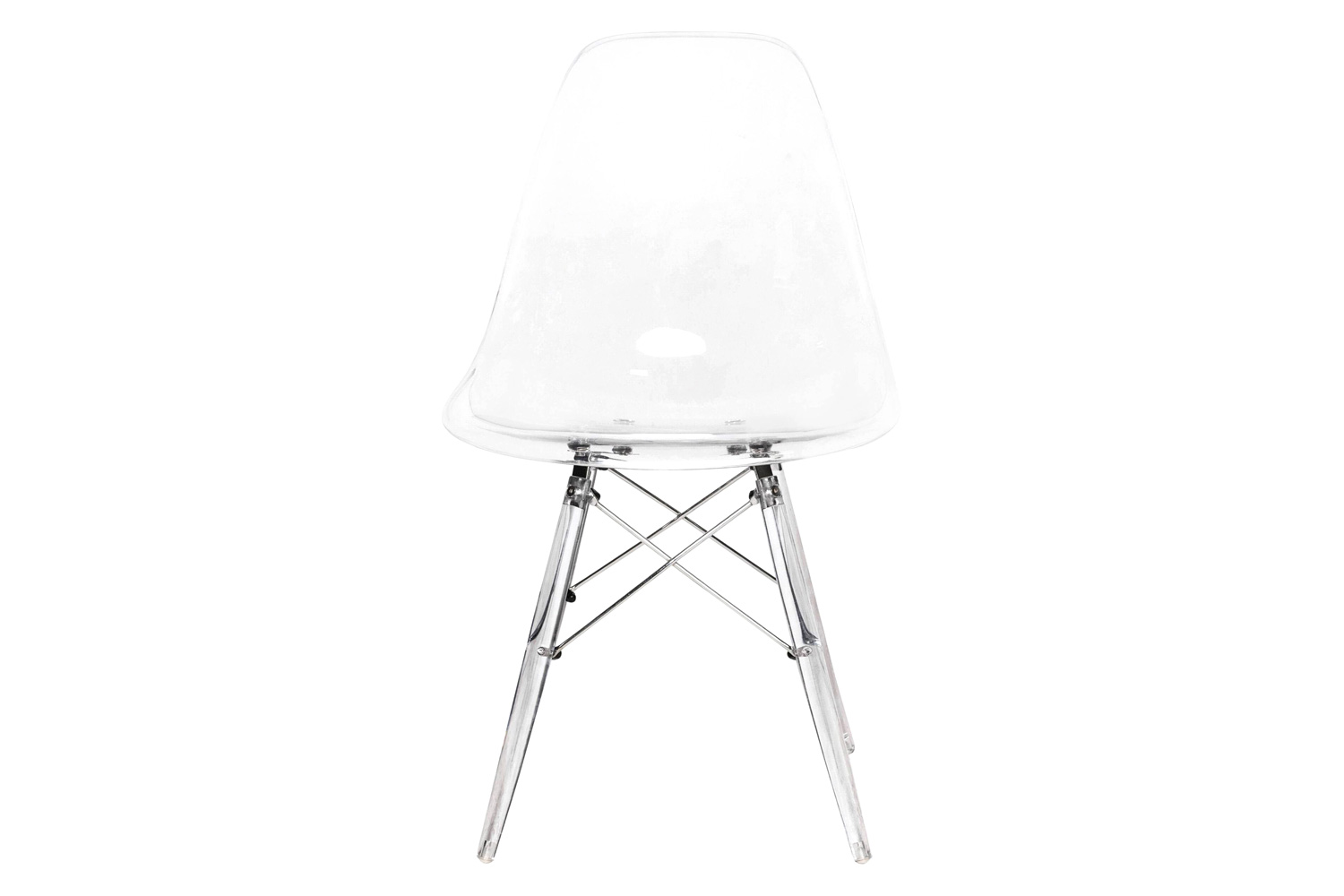 LeisureMod Dover Molded Side Chair with Acrylic Plastic Base - Clear