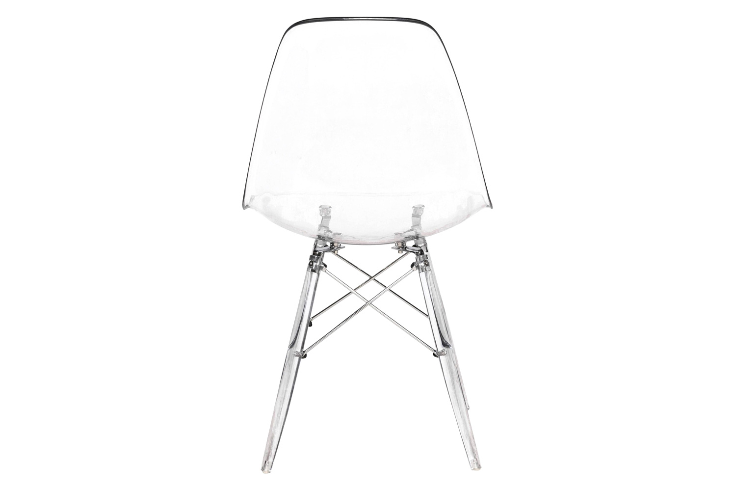 LeisureMod Dover Molded Side Chair with Acrylic Plastic Base - Clear