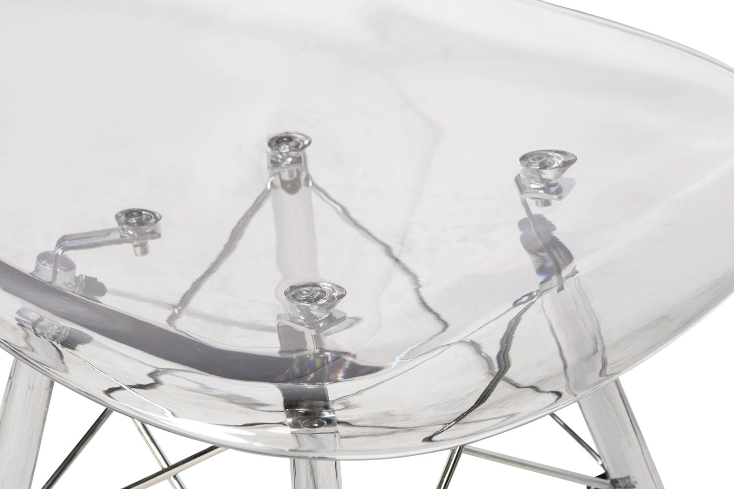 LeisureMod Dover Molded Side Chair with Acrylic Plastic Base - Clear