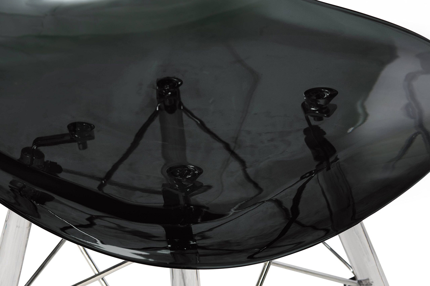 LeisureMod Dover Molded Side Chair with Acrylic Plastic Base - Transparent/Black