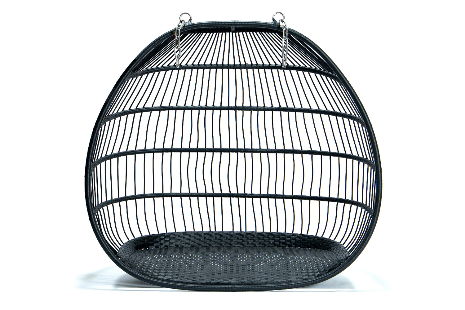 LeisureMod Wicker 2 Person Double Folding Hanging Egg Swing Chair - Beige
