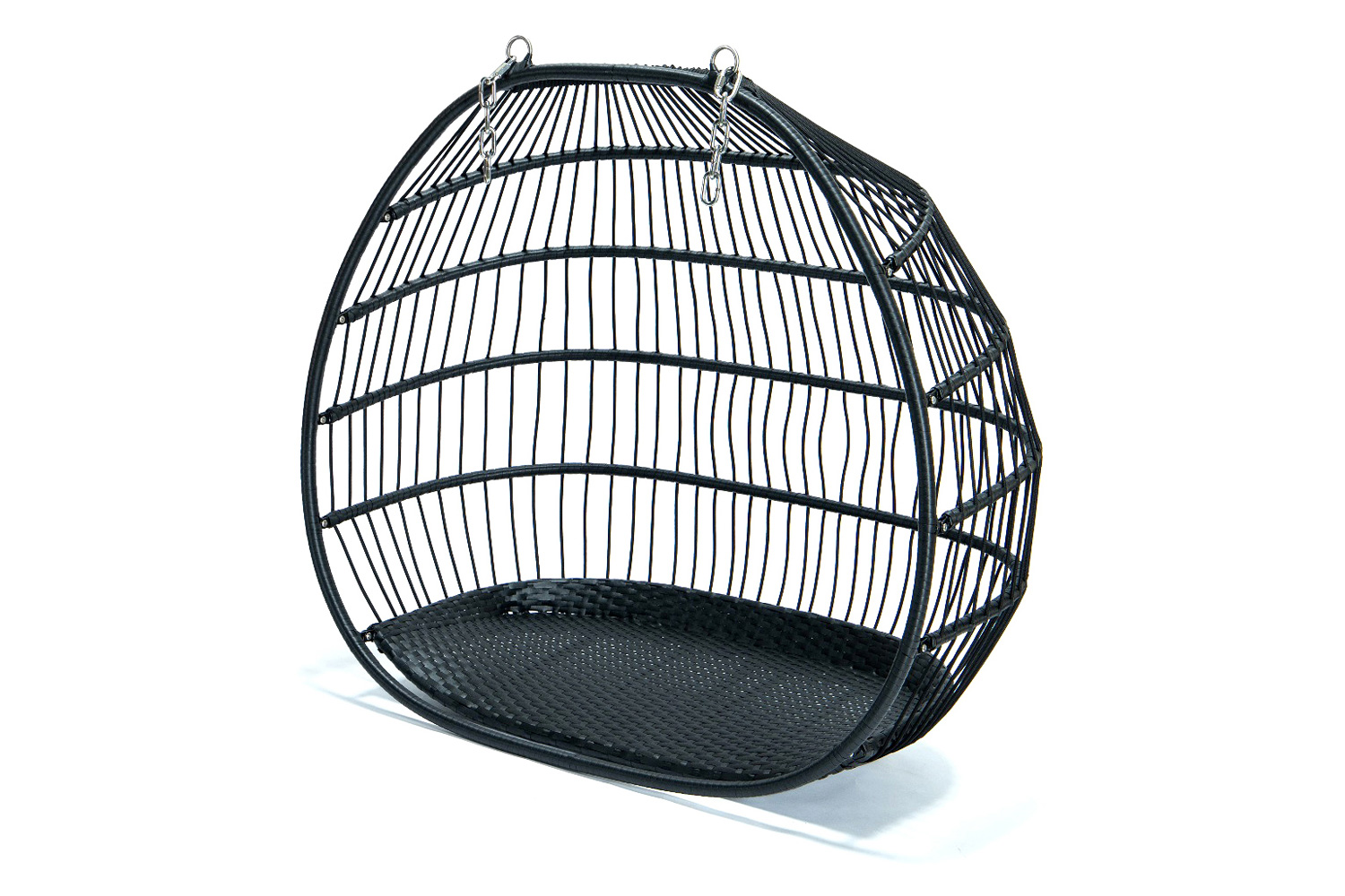 LeisureMod Wicker 2 Person Double Folding Hanging Egg Swing Chair - Beige