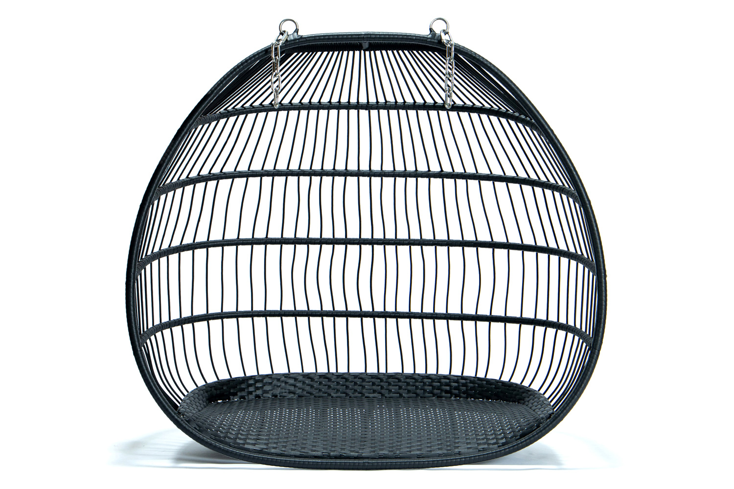 LeisureMod Wicker 2 Person Double Folding Hanging Egg Swing Chair - Cherry