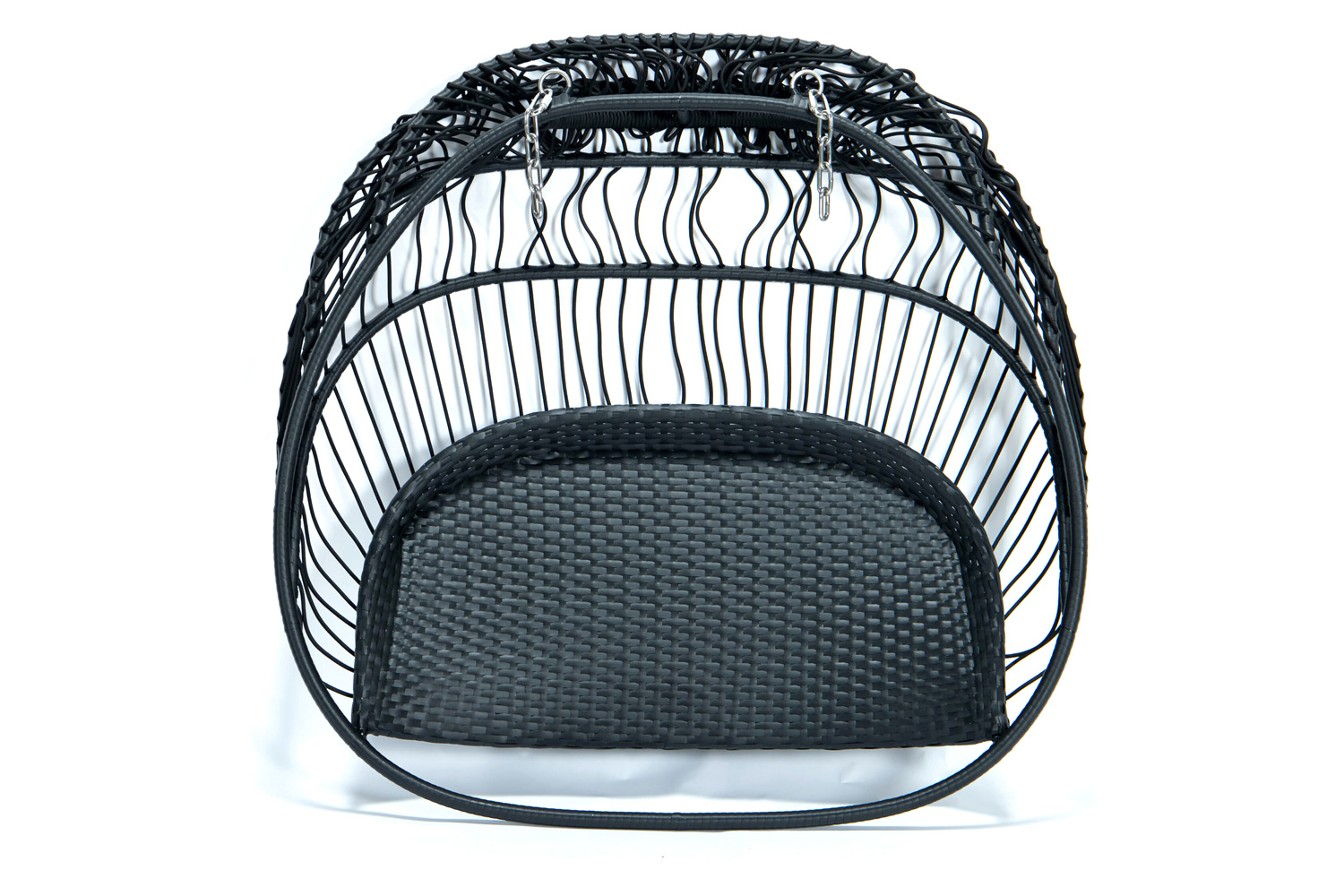 LeisureMod Wicker 2 Person Double Folding Hanging Egg Swing Chair - Cherry