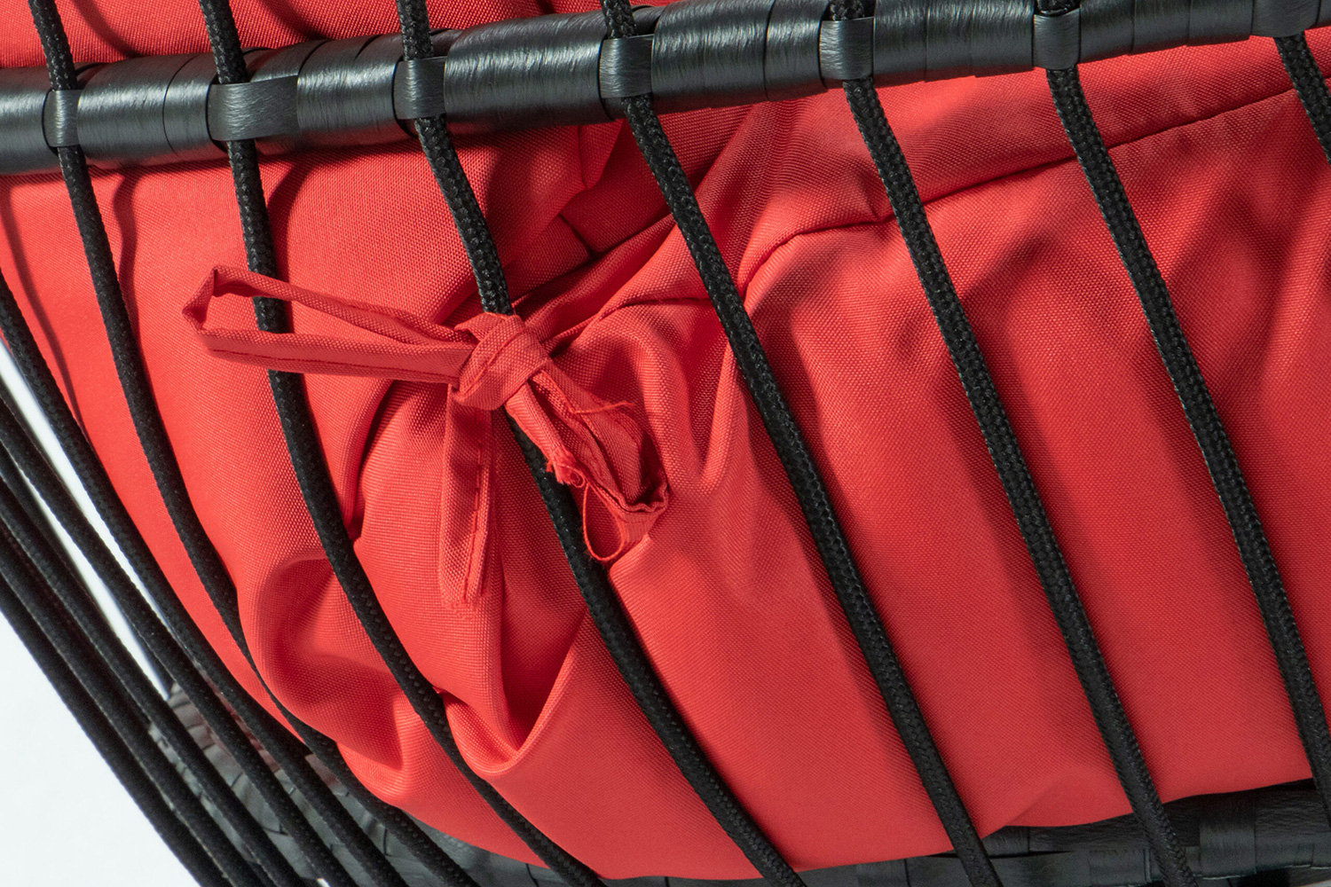 LeisureMod Wicker 2 Person Double Folding Hanging Egg Swing Chair - Red
