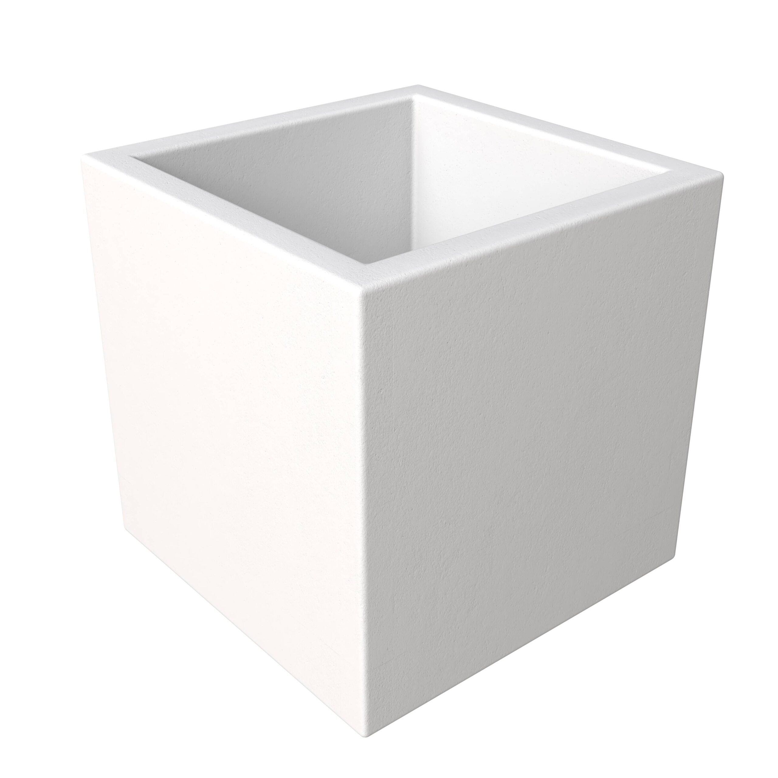LeisureMod - Fern Modern 9" Square Planter Pot in Fiberstone and Clay