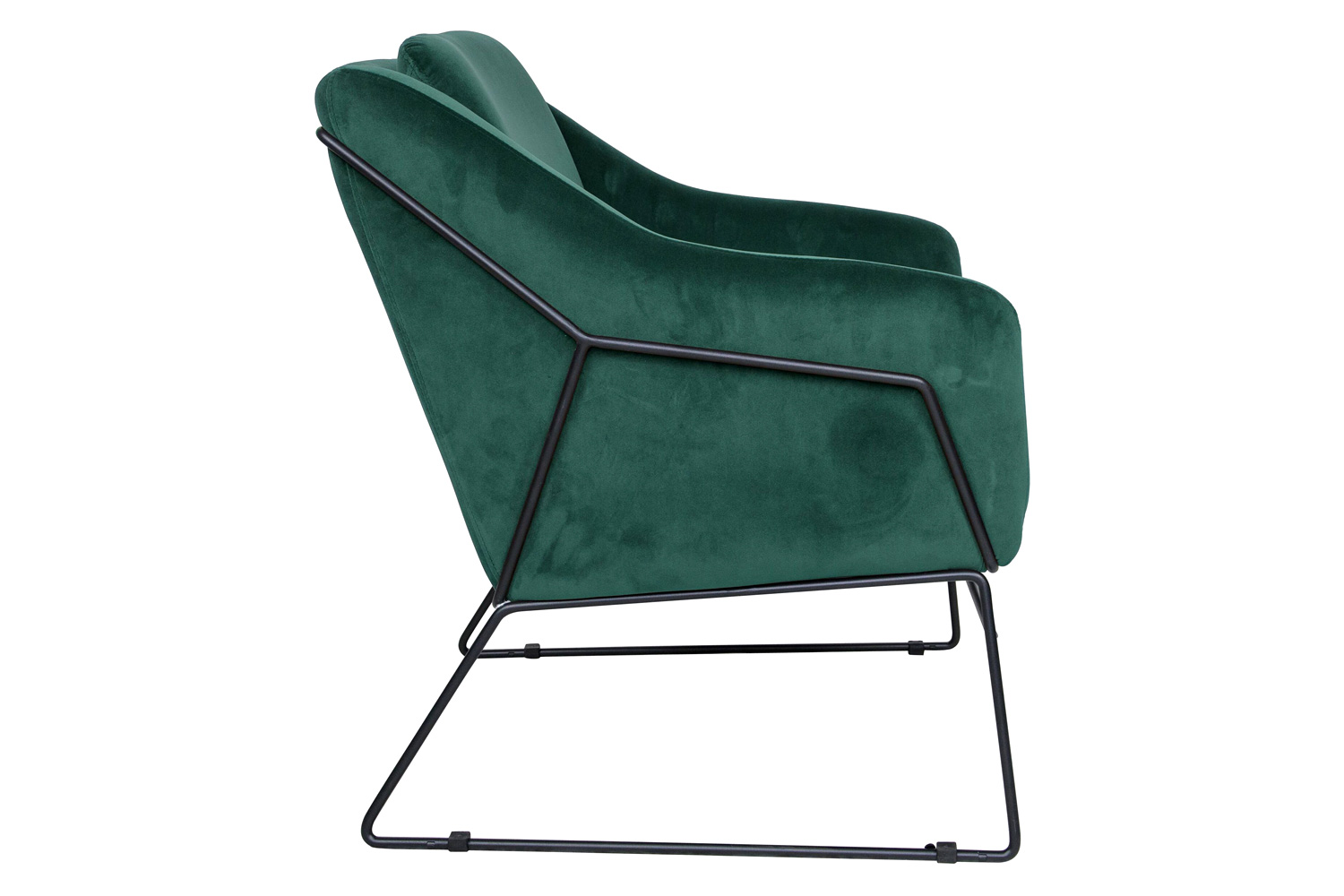 LeisureMod Harmony Velvet Accent Armchair - Emerald/Green