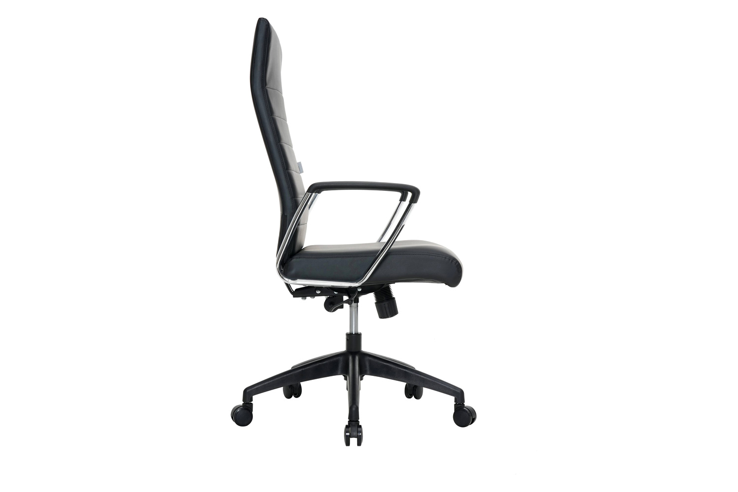 LeisureMod Hilton Modern High-Back Leather Office Chair - Black