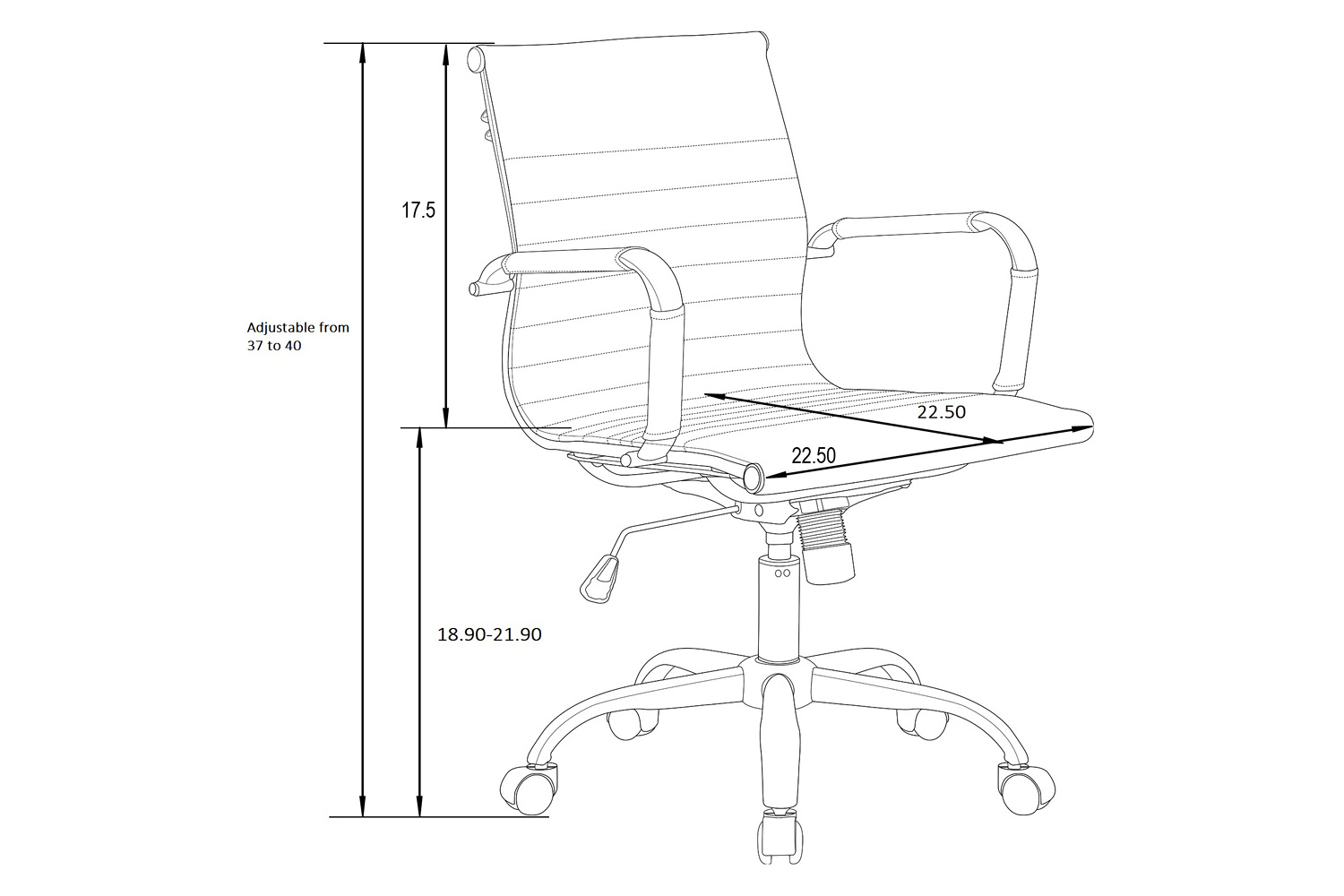 LeisureMod Harris Leatherette Gold Frame Office Chair - Gray