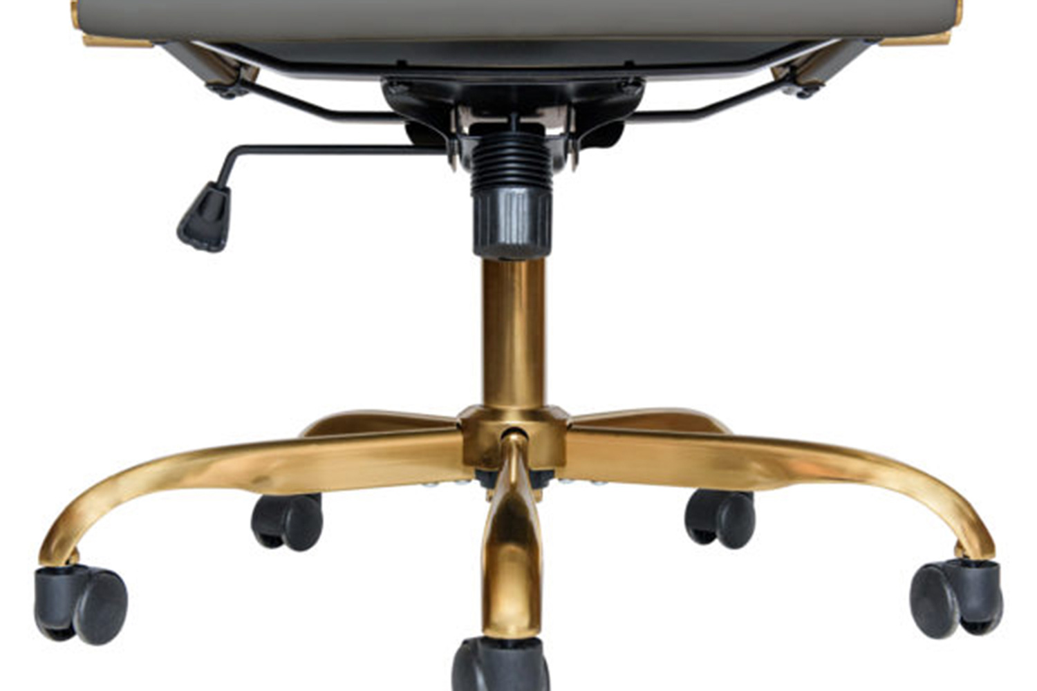 LeisureMod Harris Leatherette Gold Frame Office Chair - Gray