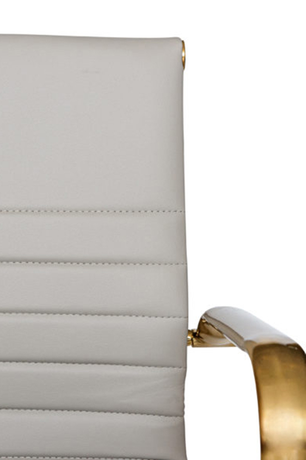 LeisureMod Harris Leatherette Gold Frame Office Chair - Tan