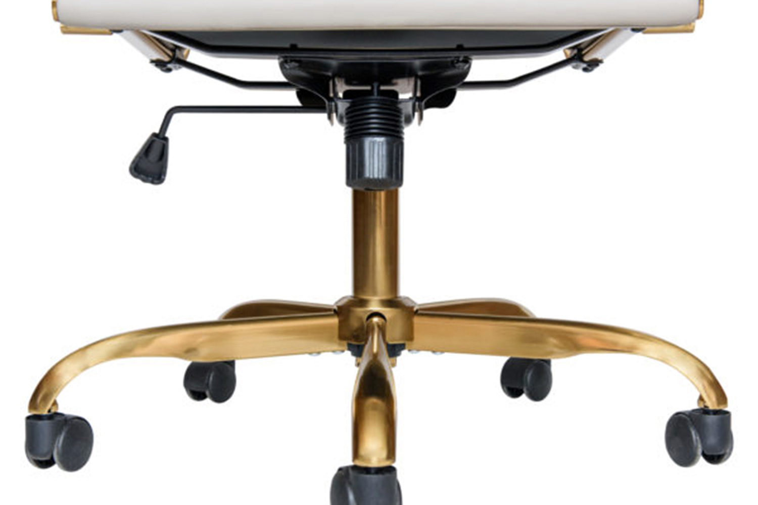 LeisureMod Harris Leatherette Gold Frame Office Chair - Tan