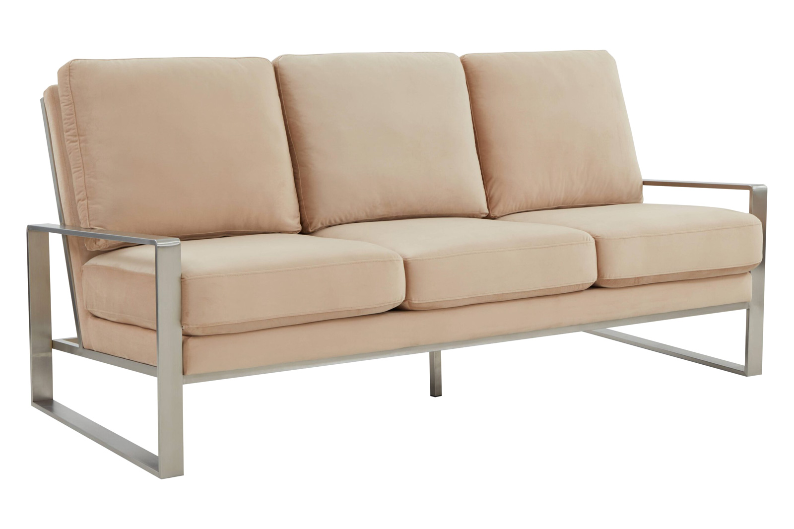 LeisureMod - Jefferson Contemporary Modern Design Velvet Sofa With Gold Frame