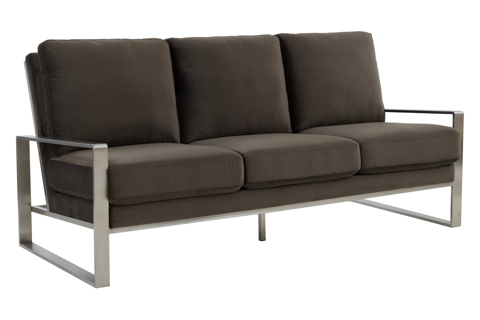 LeisureMod - Jefferson Contemporary Modern Design Velvet Sofa With Gold Frame