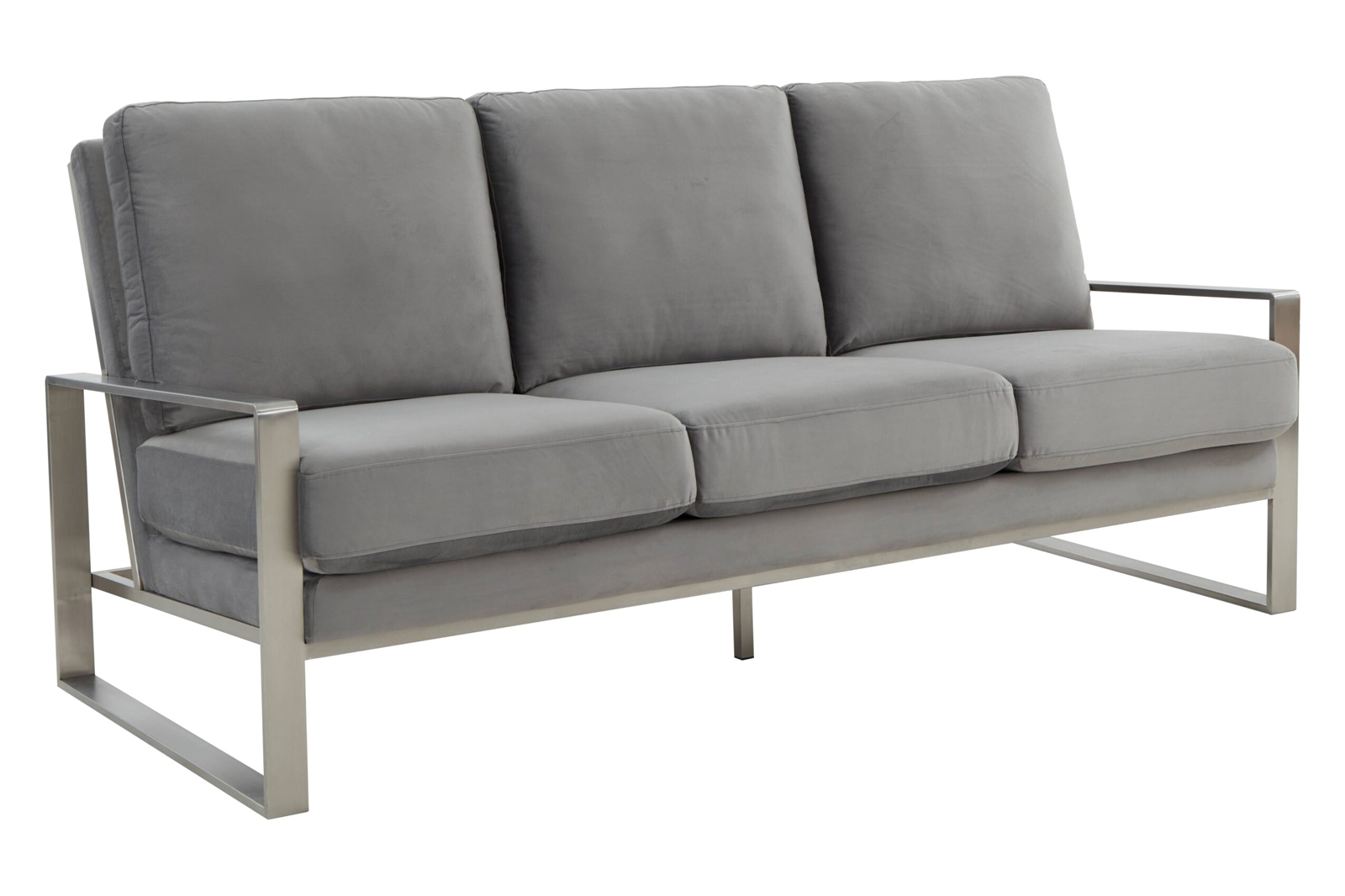 LeisureMod - Jefferson Contemporary Modern Design Velvet Sofa With Gold Frame