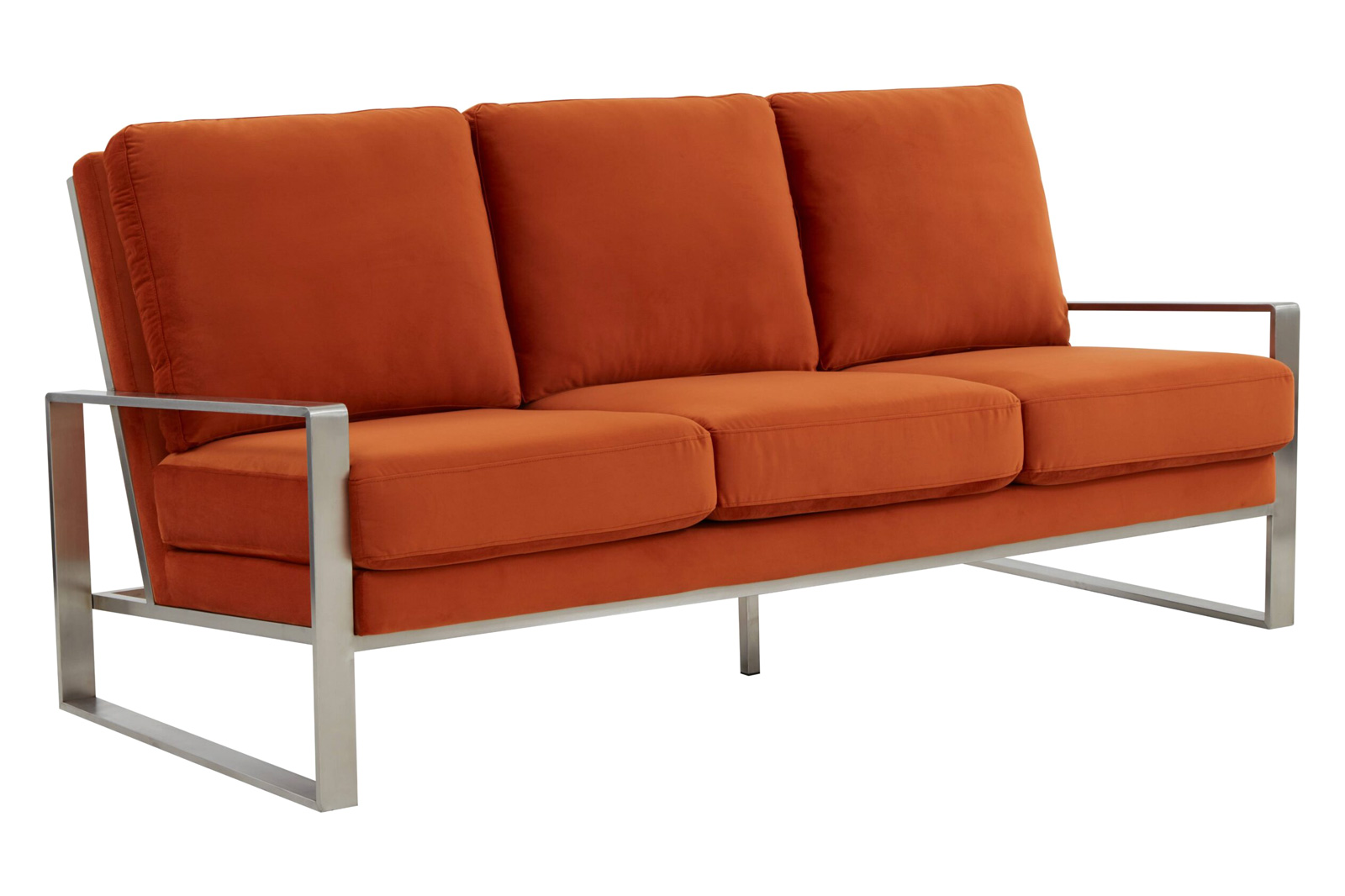 LeisureMod - Jefferson Contemporary Modern Design Velvet Sofa With Gold Frame