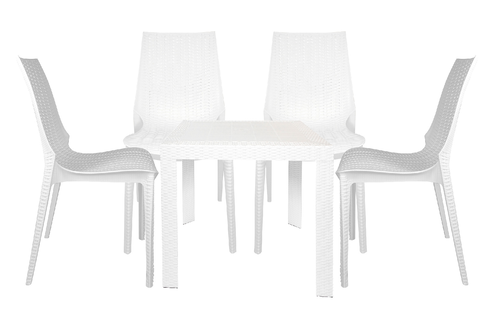 LeisureMod - Kent Outdoor Dining Set With 2 Chairs