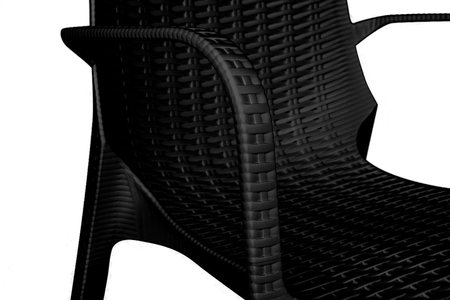 LeisureMod Kent Outdoor Dining Arm Chair - Black