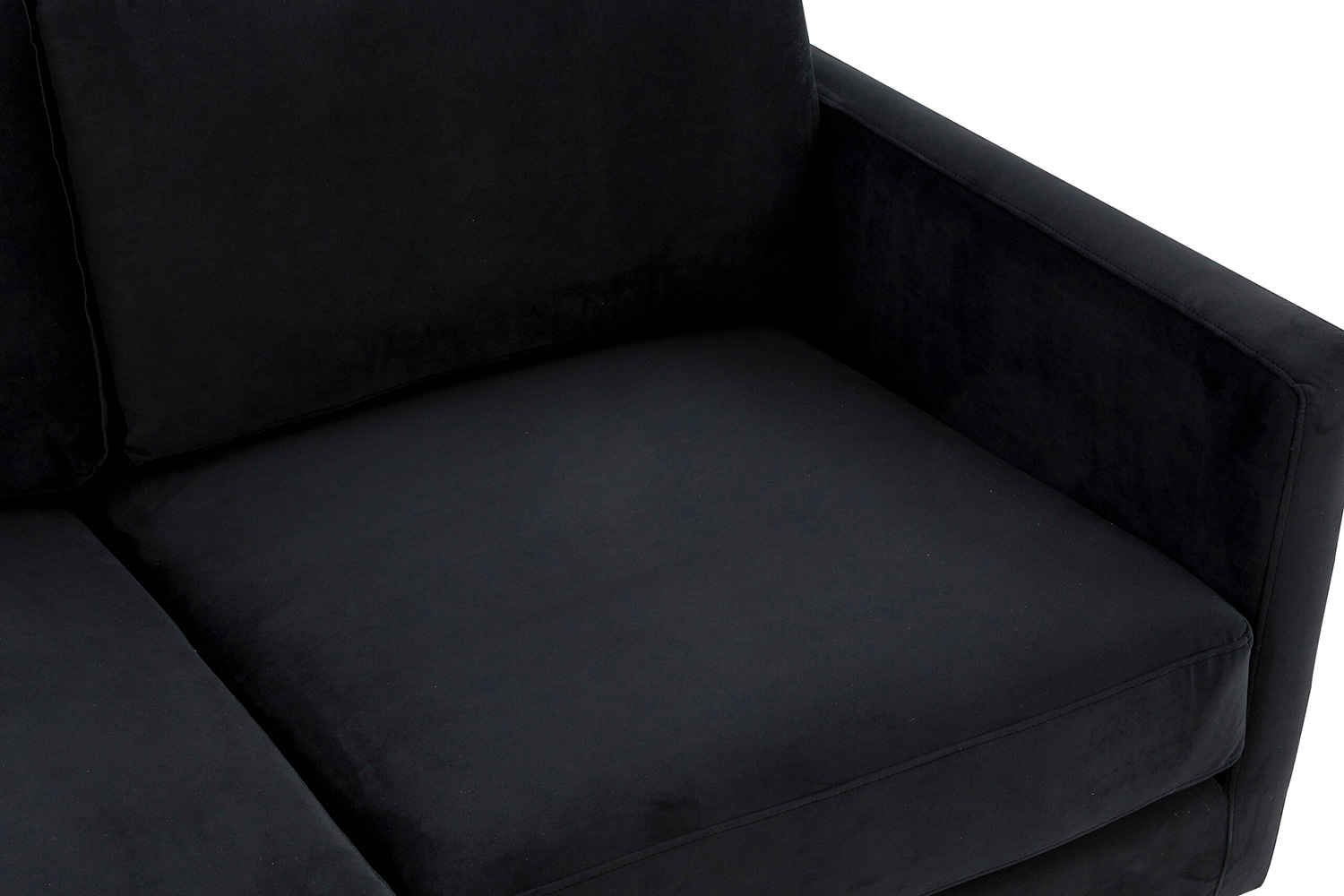LeisureMod Lincoln Velvet Sofa with Gold Frame - Midnight Black