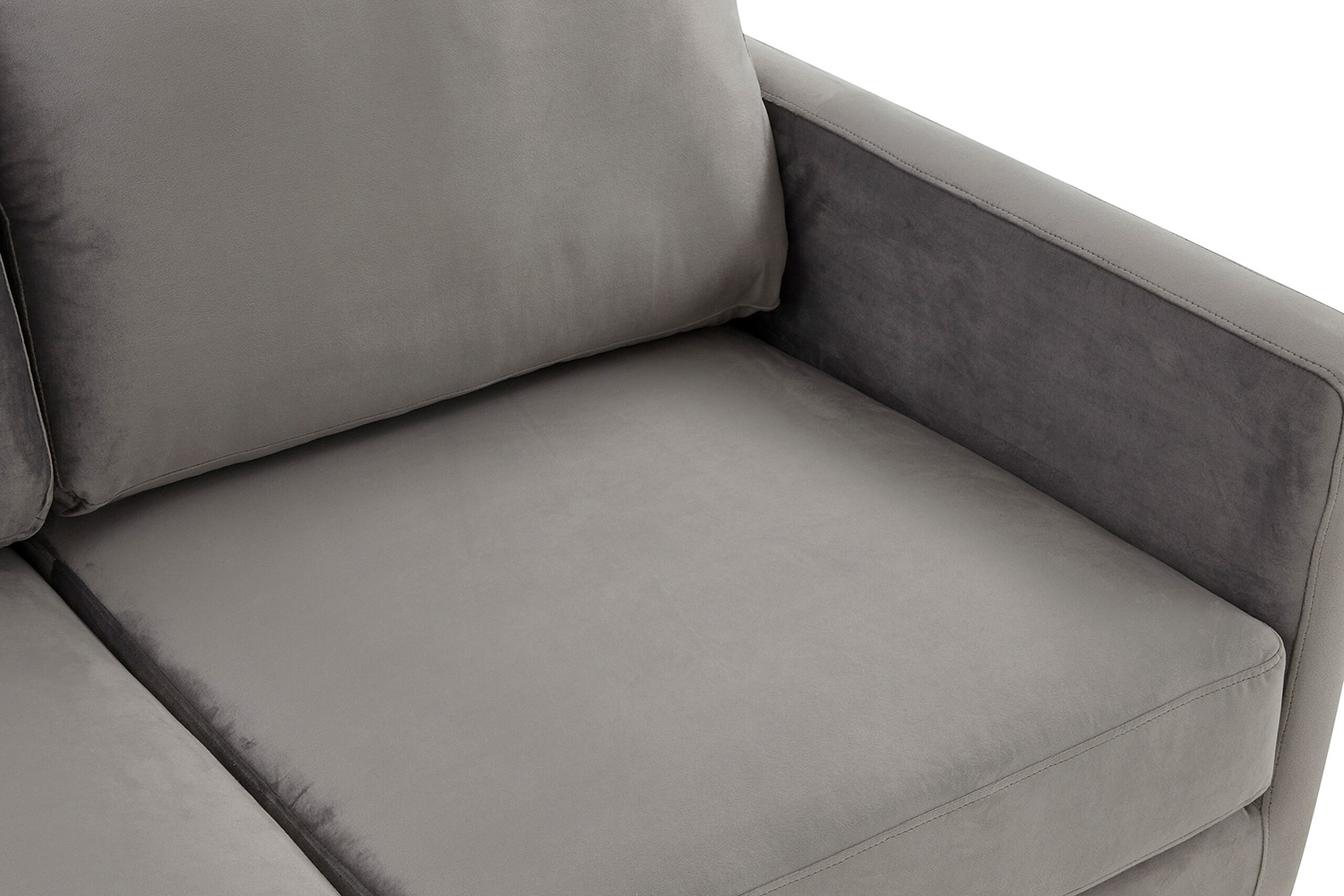LeisureMod Lincoln Velvet Sofa with Gold Frame - Light Gray