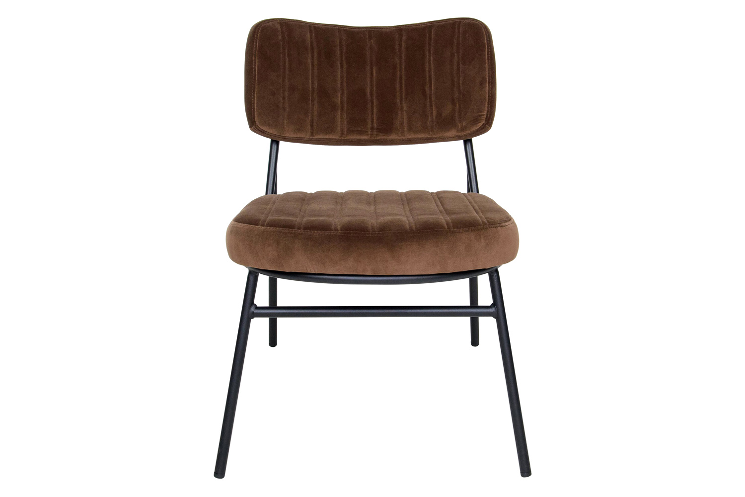 LeisureMod Marilane Velvet Accent Chair with Metal Frame - Coffee/Brown