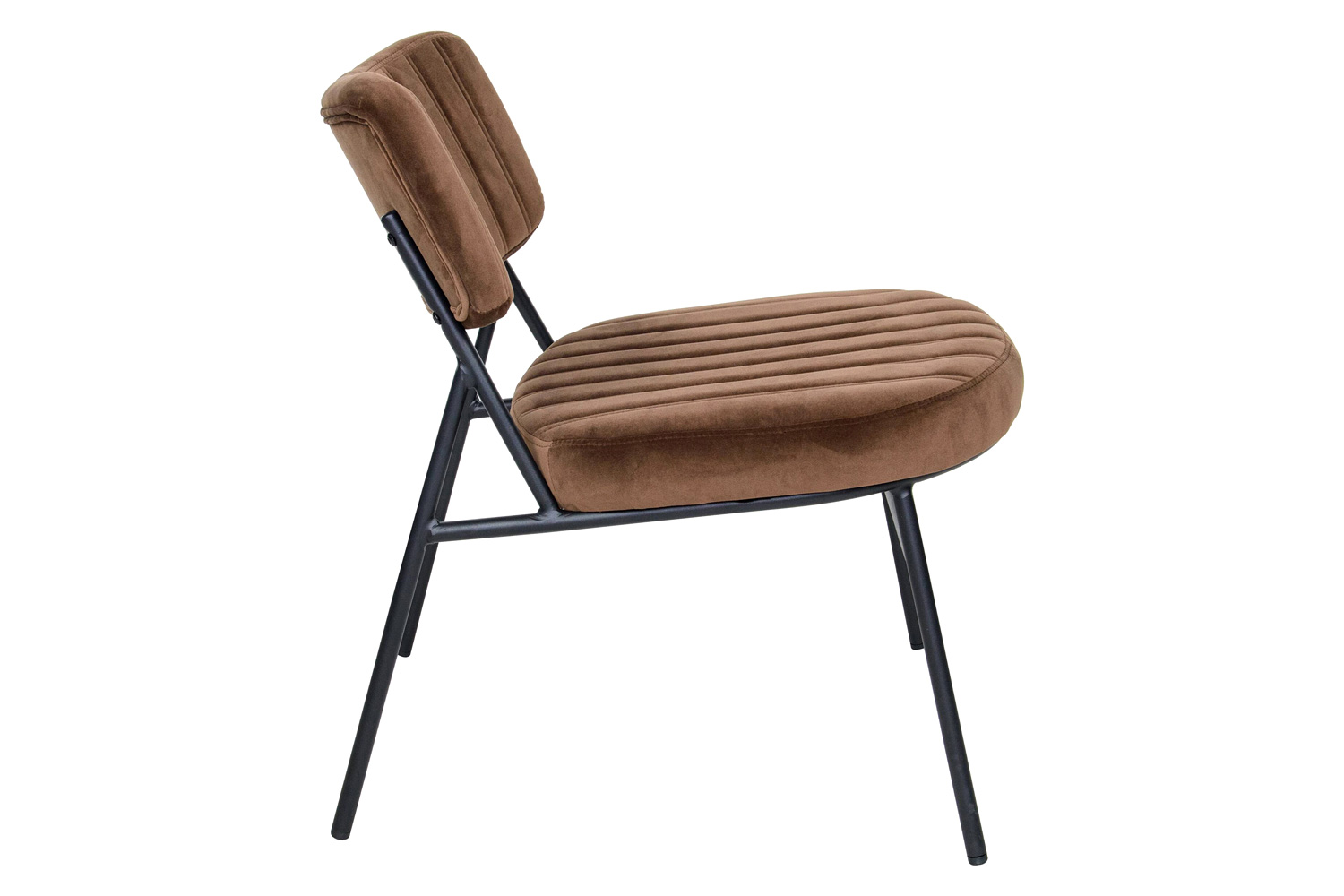 LeisureMod Marilane Velvet Accent Chair with Metal Frame - Coffee/Brown