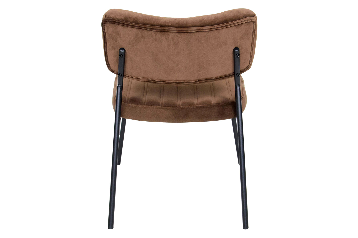 LeisureMod Marilane Velvet Accent Chair with Metal Frame - Coffee/Brown
