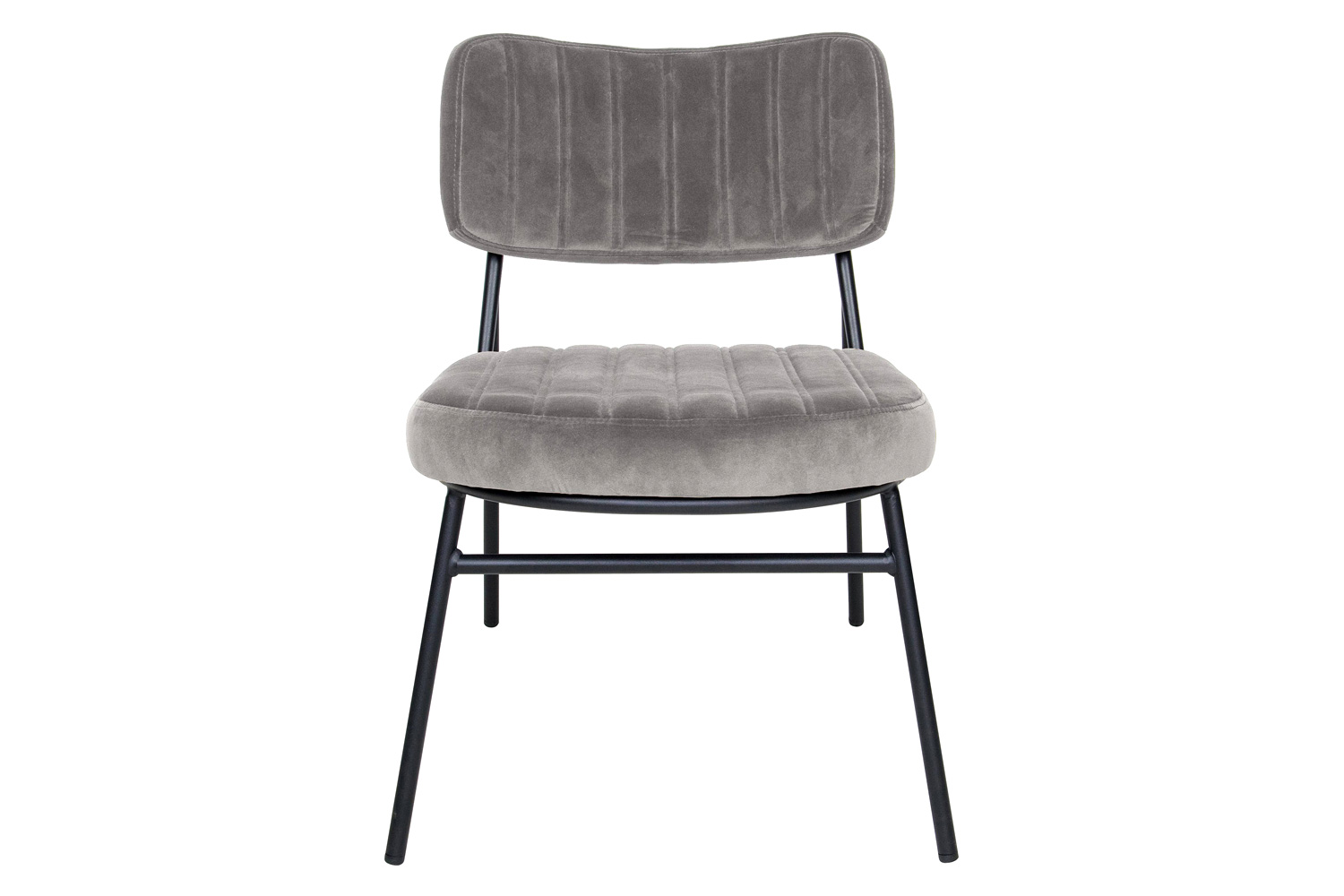 LeisureMod Marilane Velvet Accent Chair with Metal Frame - Fossil/Gray