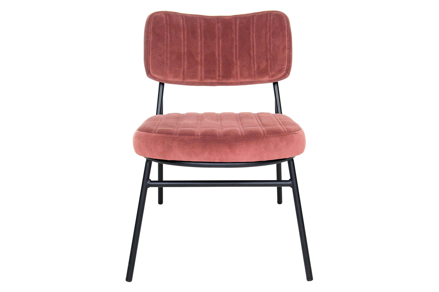 LeisureMod Marilane Velvet Accent Chair with Metal Frame - Royal/Rose