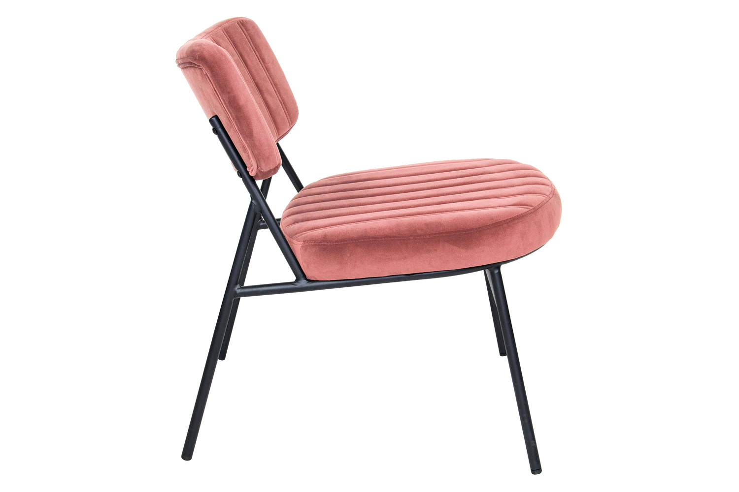 LeisureMod Marilane Velvet Accent Chair with Metal Frame - Royal/Rose