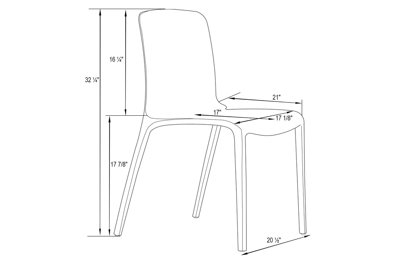 LeisureMod Modern Murray Stackable Dining Side Chair - Black
