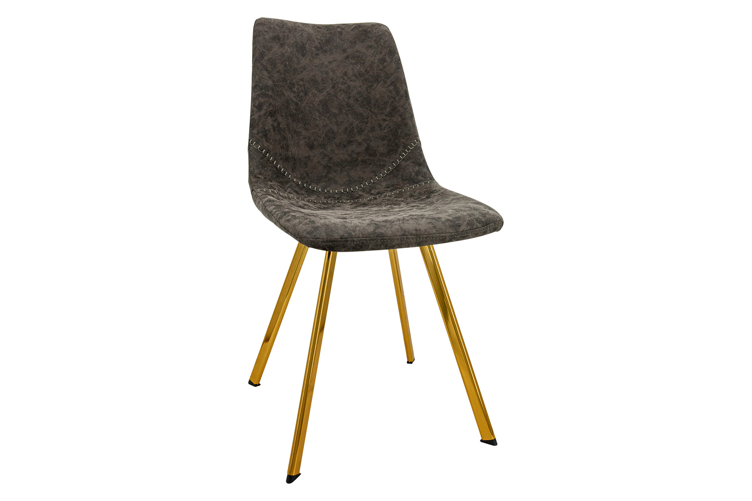 LeisureMod - Markley Modern Leather Dining Chair with Black Metal Legs