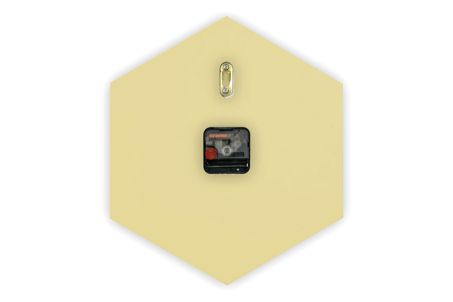 LeisureMod Manchester Modern Hexagon Silent Non-Ticking Wall Clock - Cream