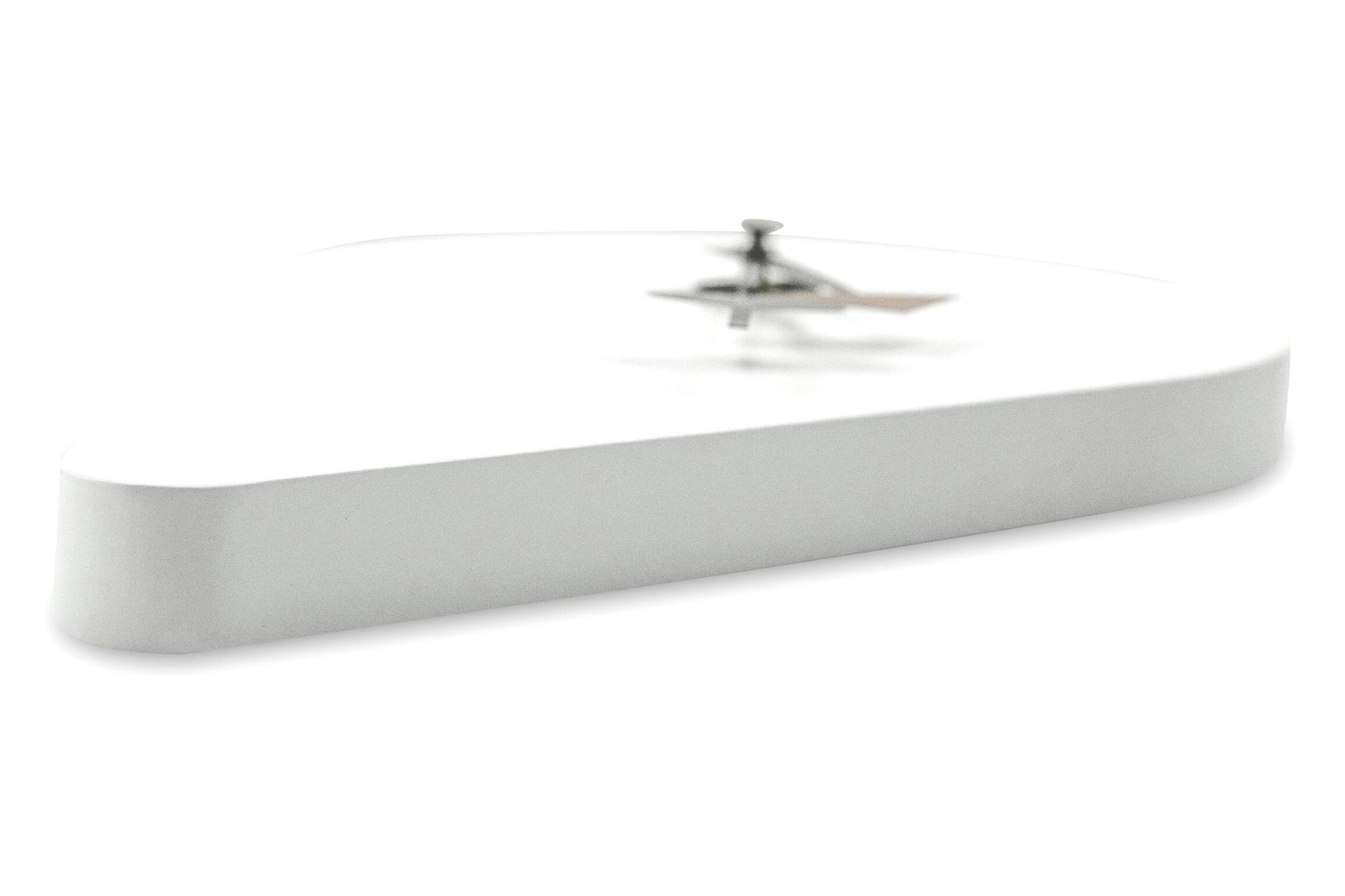 LeisureMod Manchester Modern Tear-Drop Silent Non-Ticking Wall Clock - White