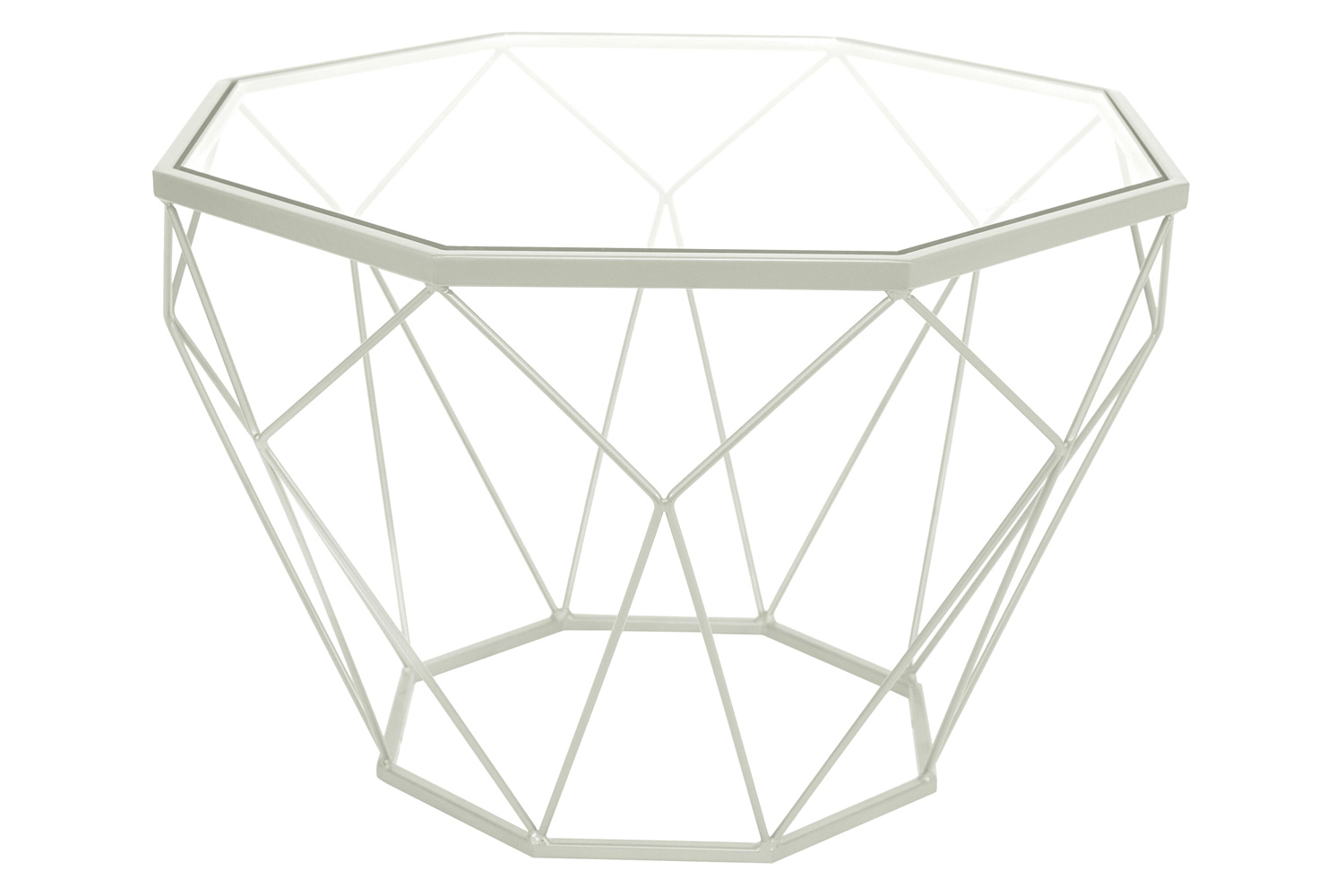 LeisureMod - Malibu Modern Octagon Glass Top Coffee Table/End Table with Gold Metal Base