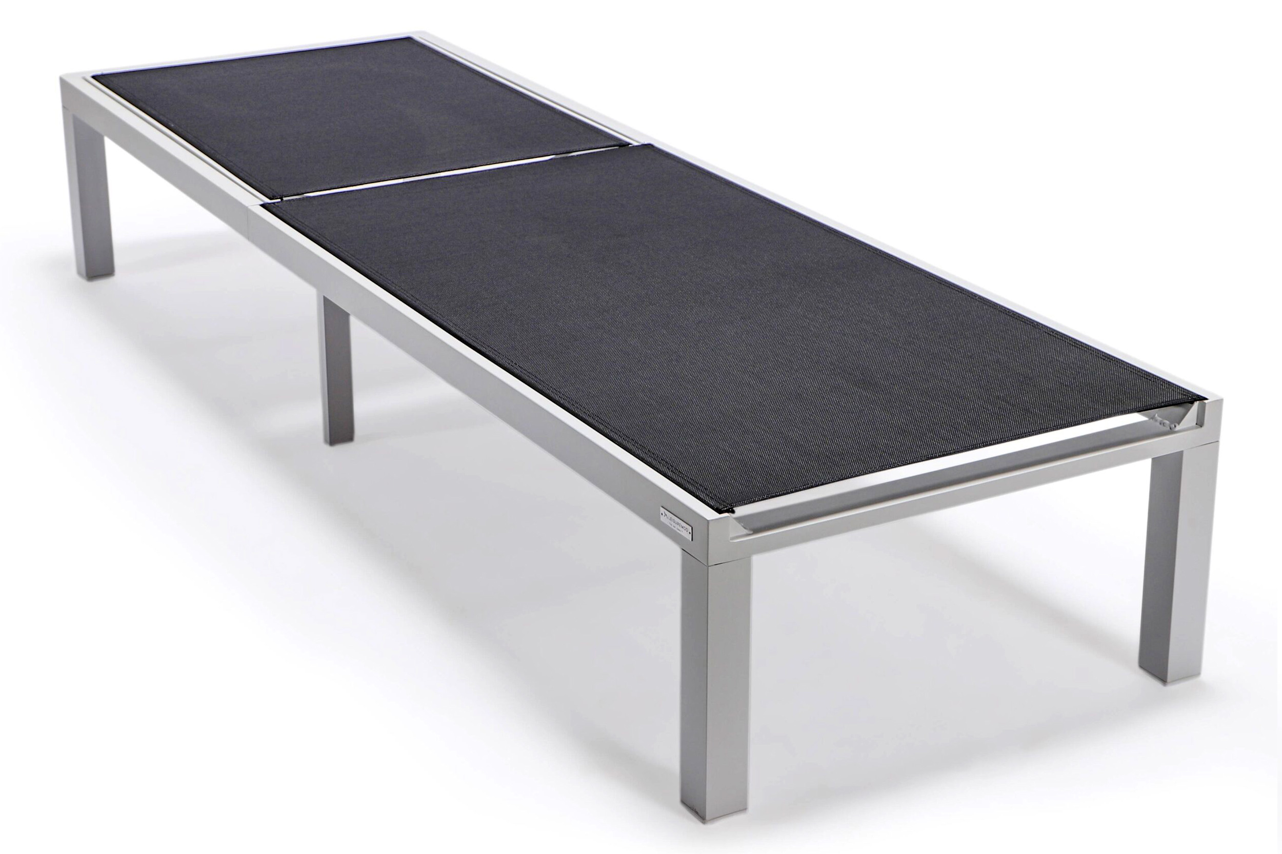LeisureMod Marlin Patio Chaise Lounge Chair With White Aluminum Frame - Black