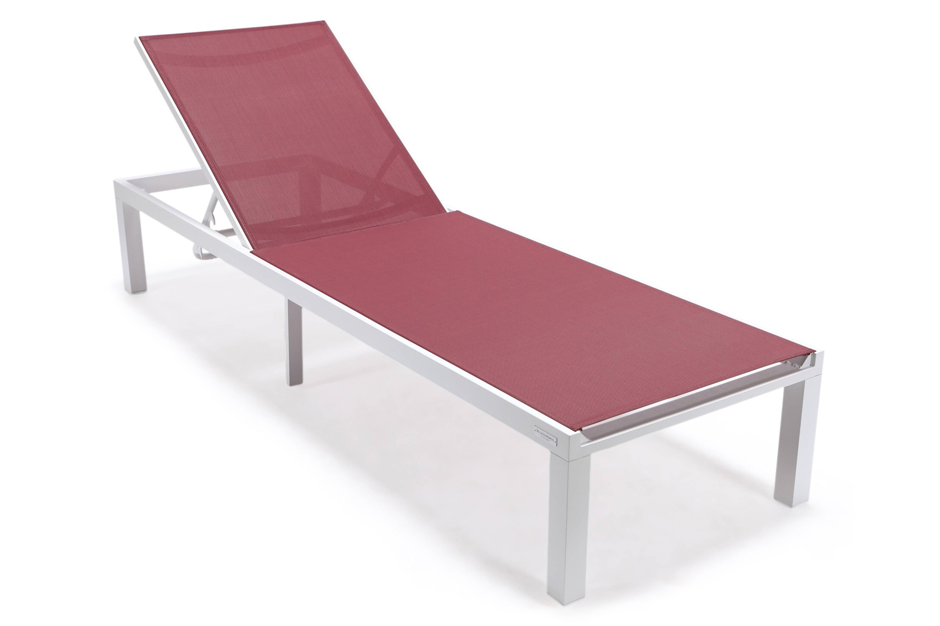 LeisureMod - Marlin Patio Chaise Lounge Chair With Black Aluminum Frame