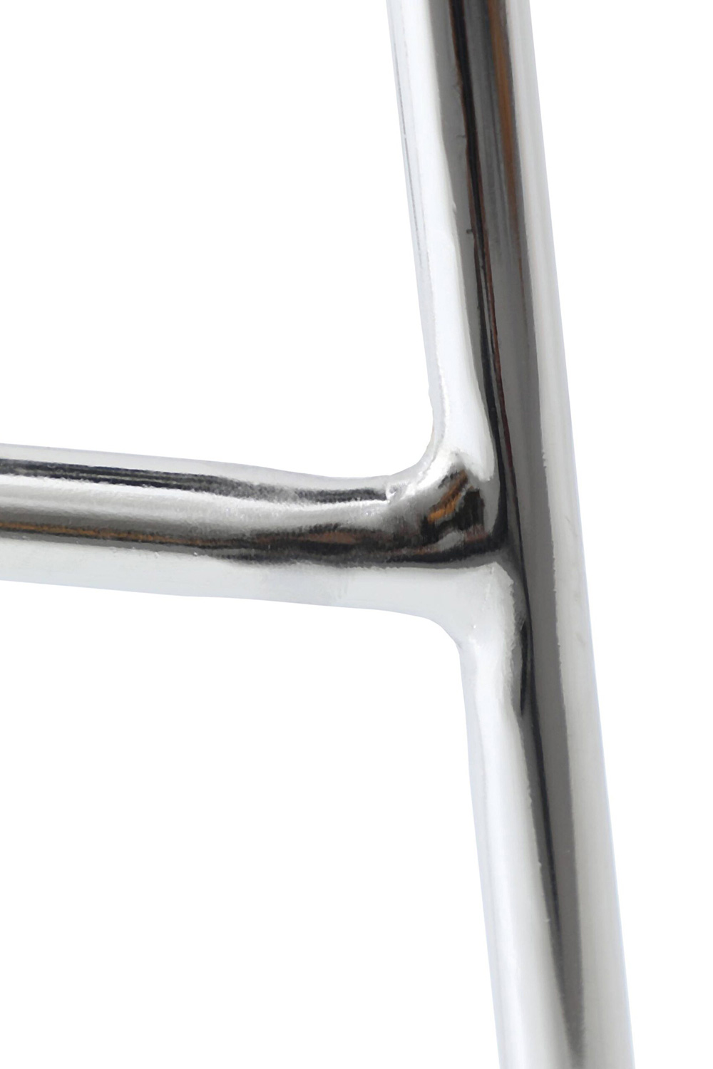 LeisureMod Melrose Modern Wood Counter Stool with Chrome Frame - Black