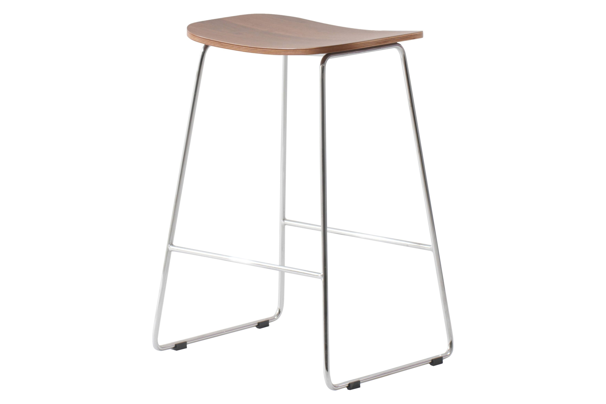 LeisureMod - Melrose Modern Wood Counter Stool with Chrome Frame