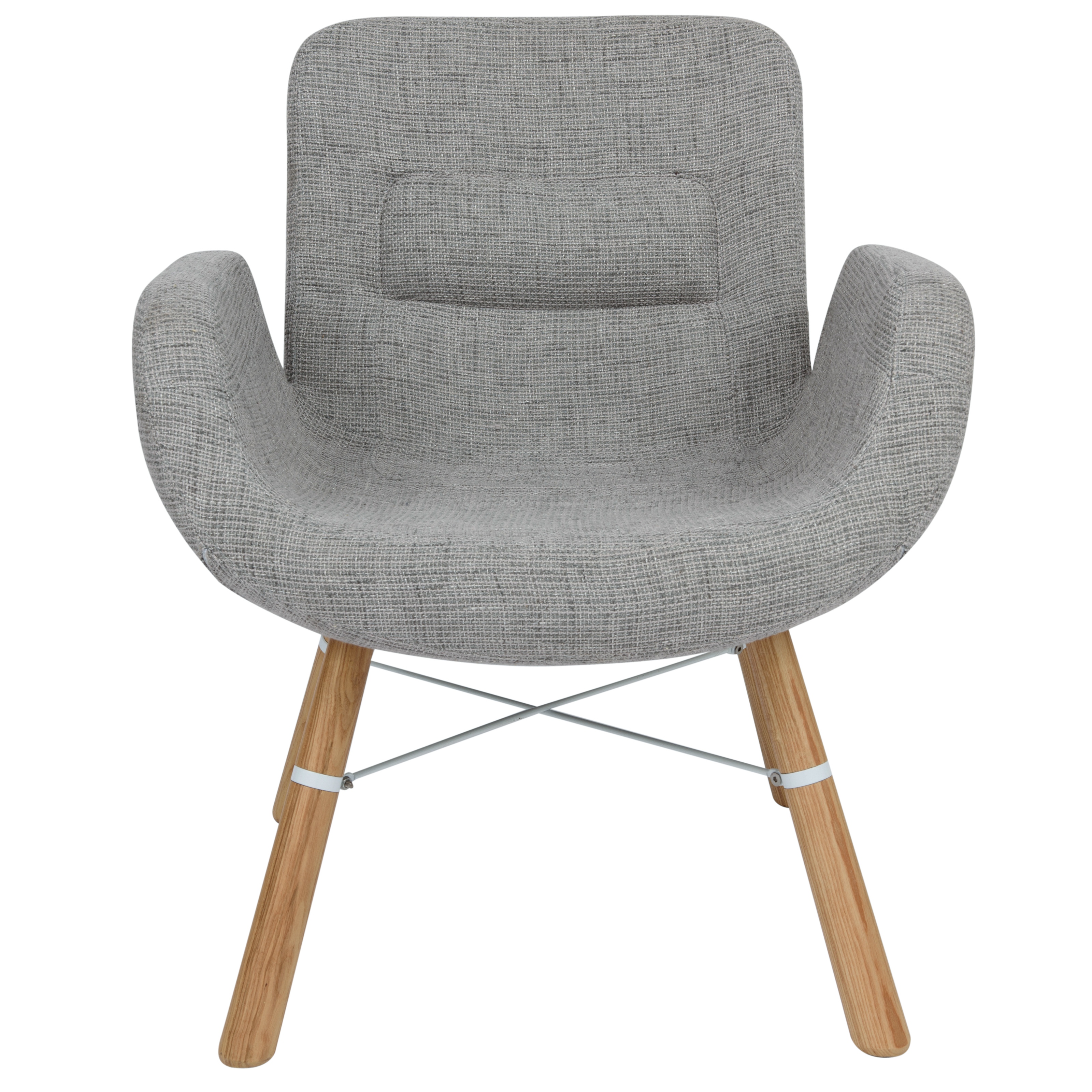 LeisureMod - Milwood Accent Chair with Dowel Legs in Gray