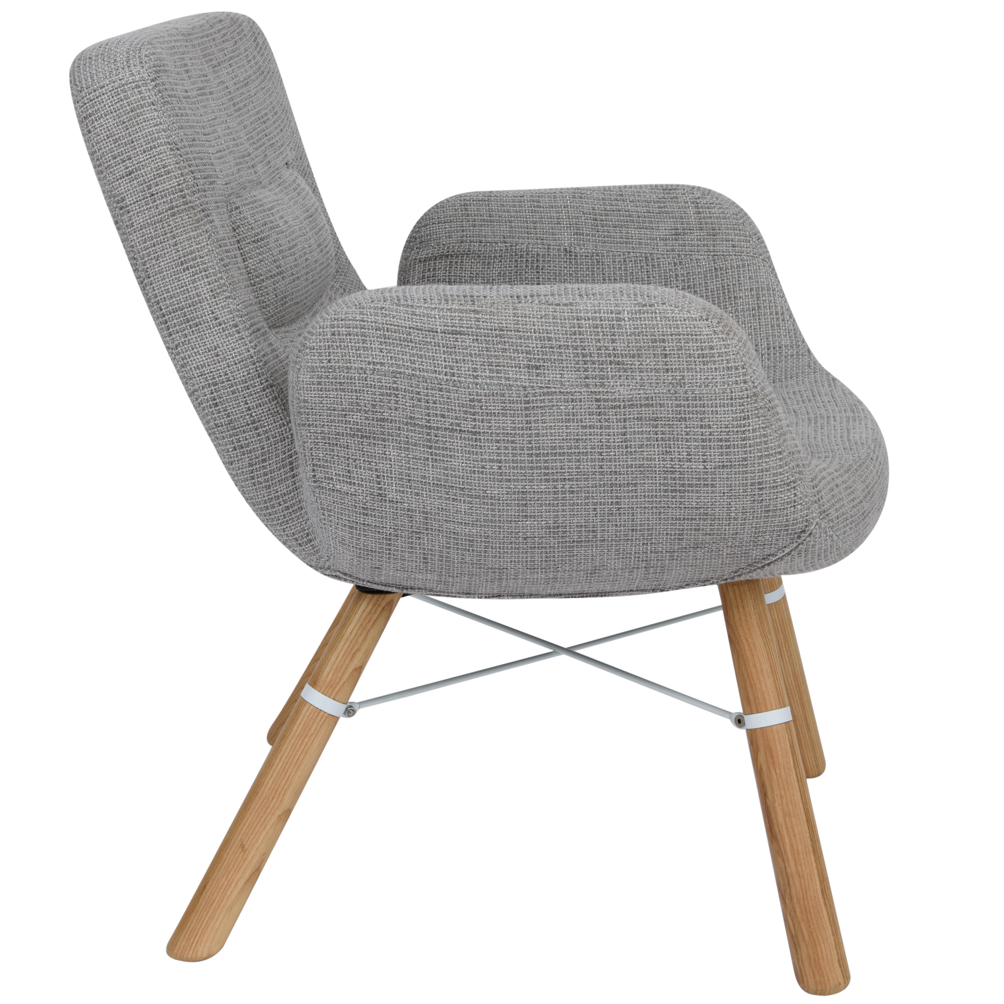 LeisureMod - Milwood Accent Chair with Dowel Legs in Gray