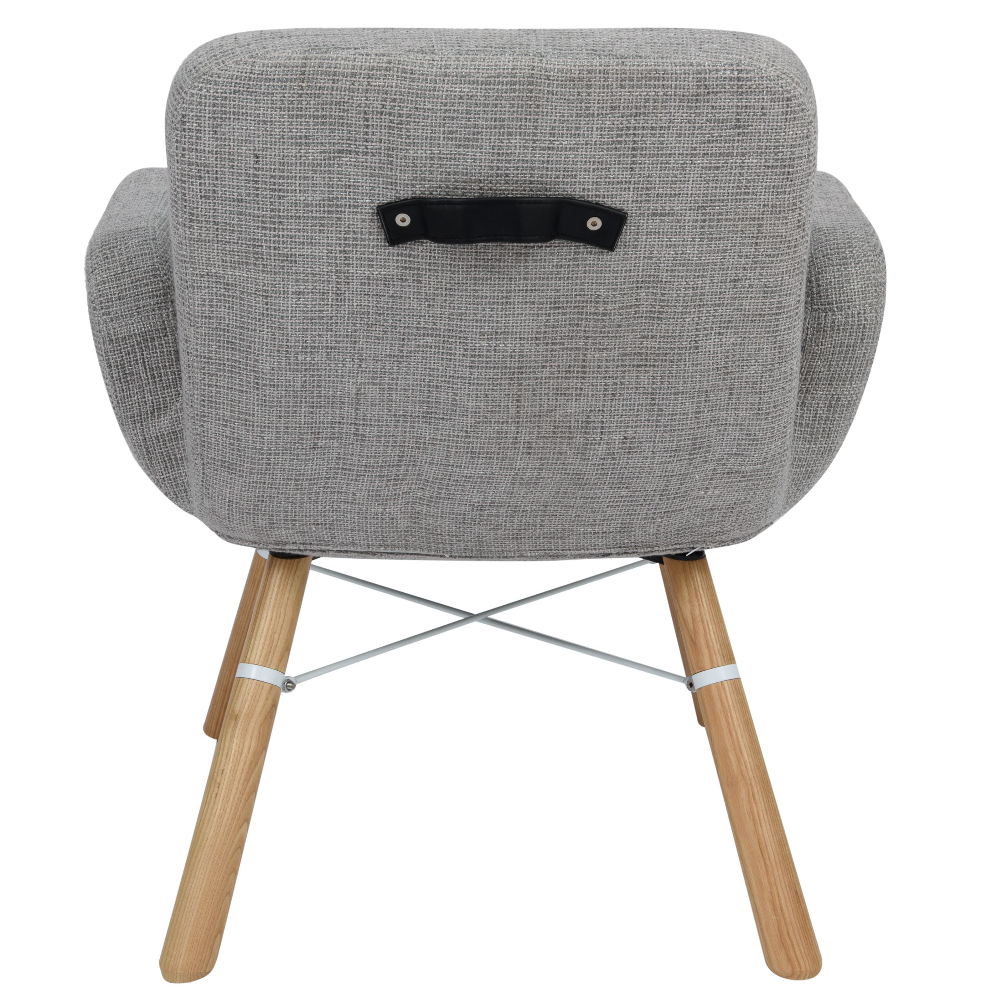 LeisureMod - Milwood Accent Chair with Dowel Legs in Gray