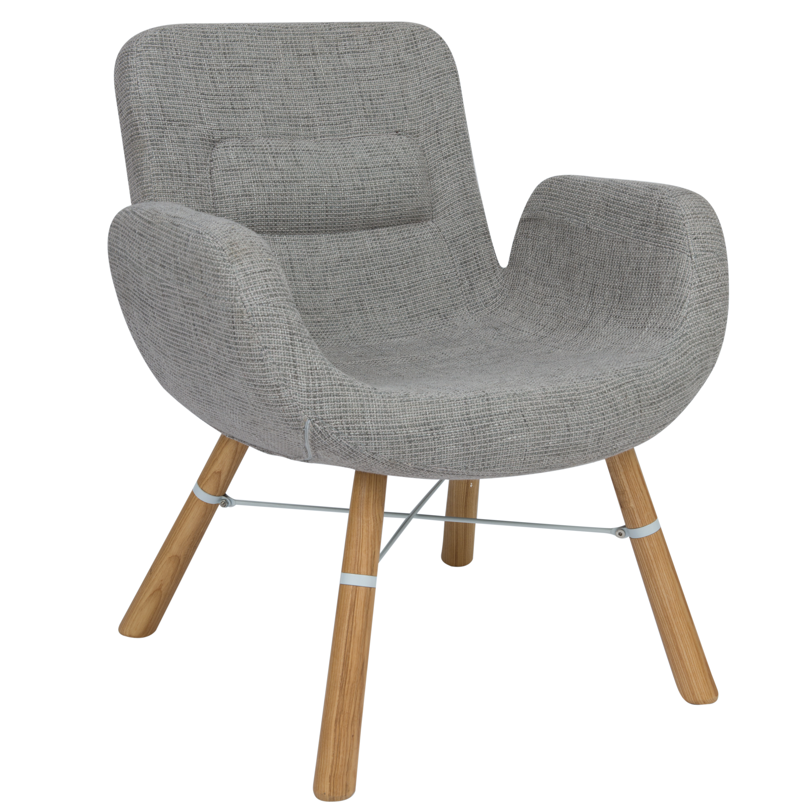 LeisureMod - Milwood Accent Chair with Dowel Legs in Gray