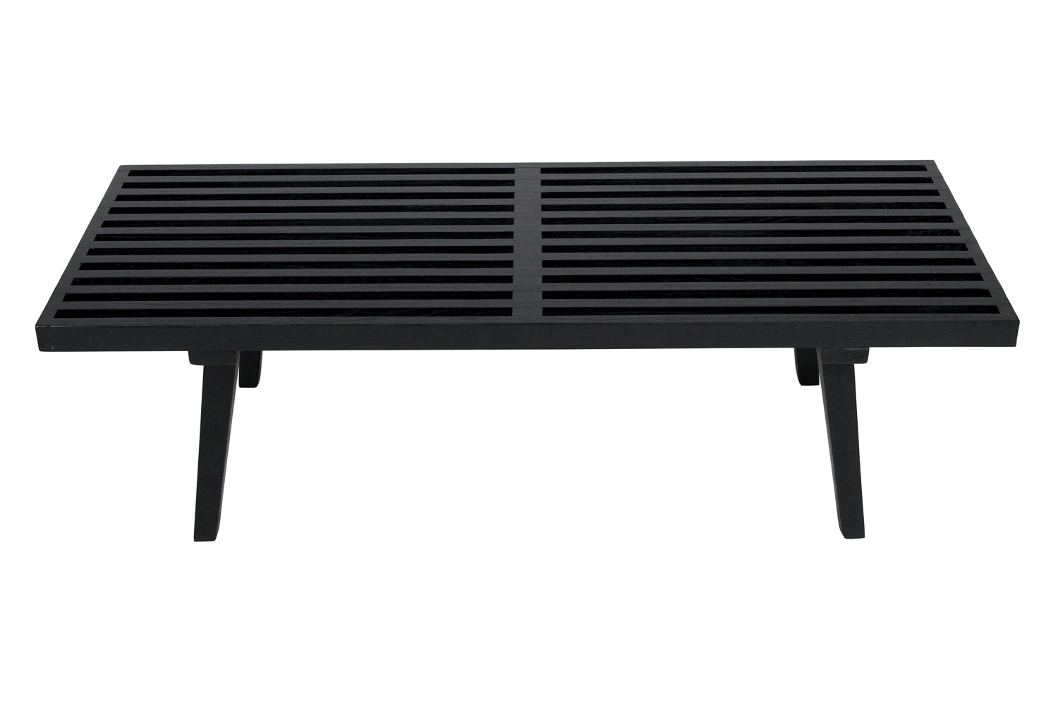 LeisureMod Mid-Century Inwood Platform Bench 4 Feet - Black