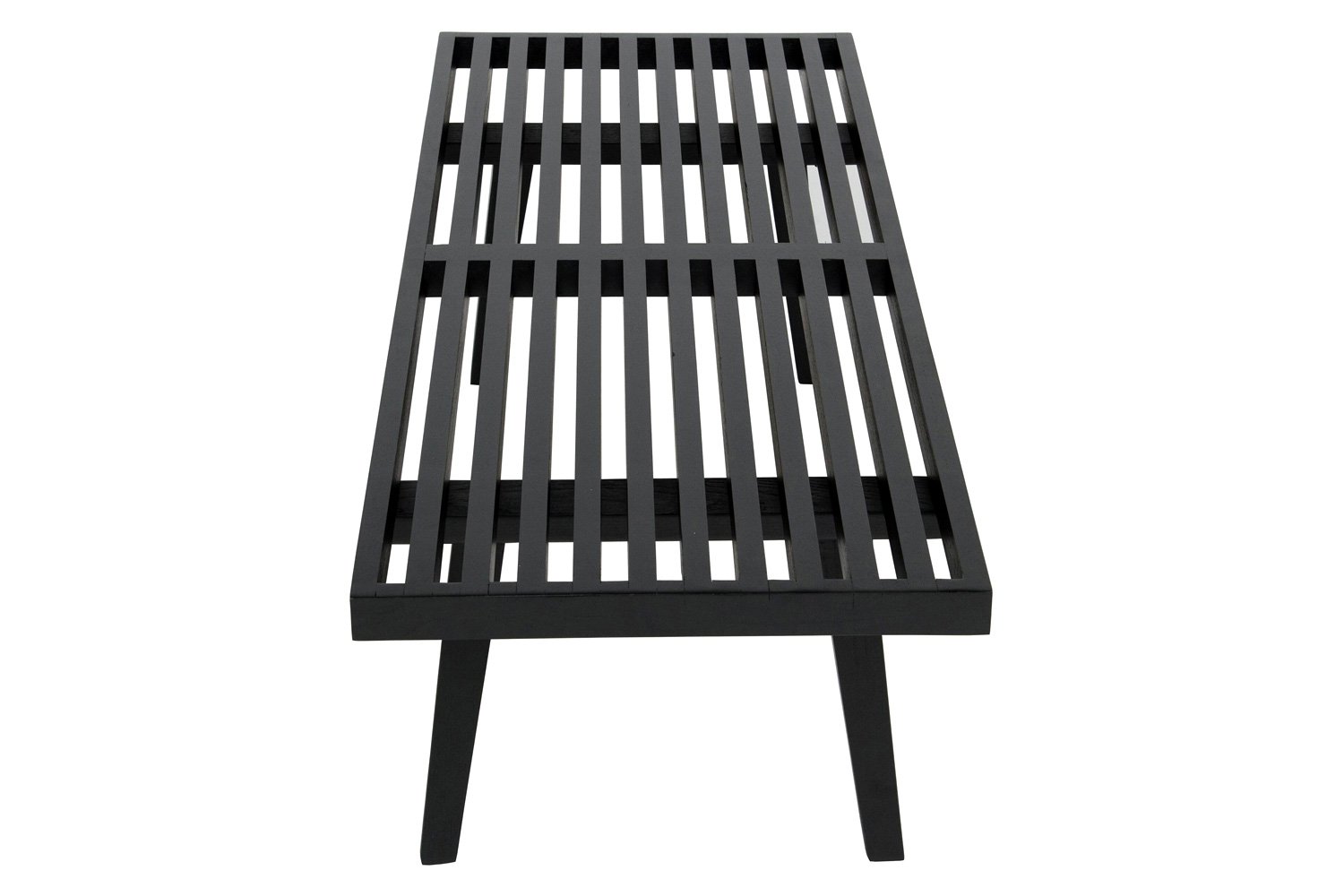 LeisureMod Mid-Century Inwood Platform Bench 4 Feet - Black
