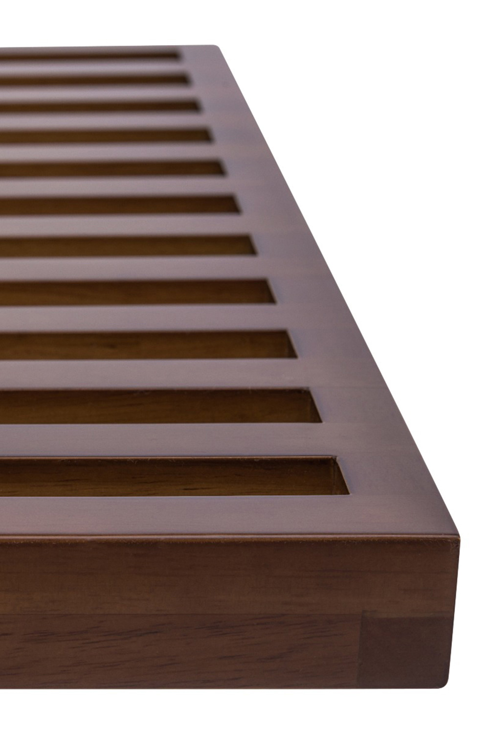 LeisureMod Mid-Century Inwood Platform Bench 6 Feet - Dark Walnut