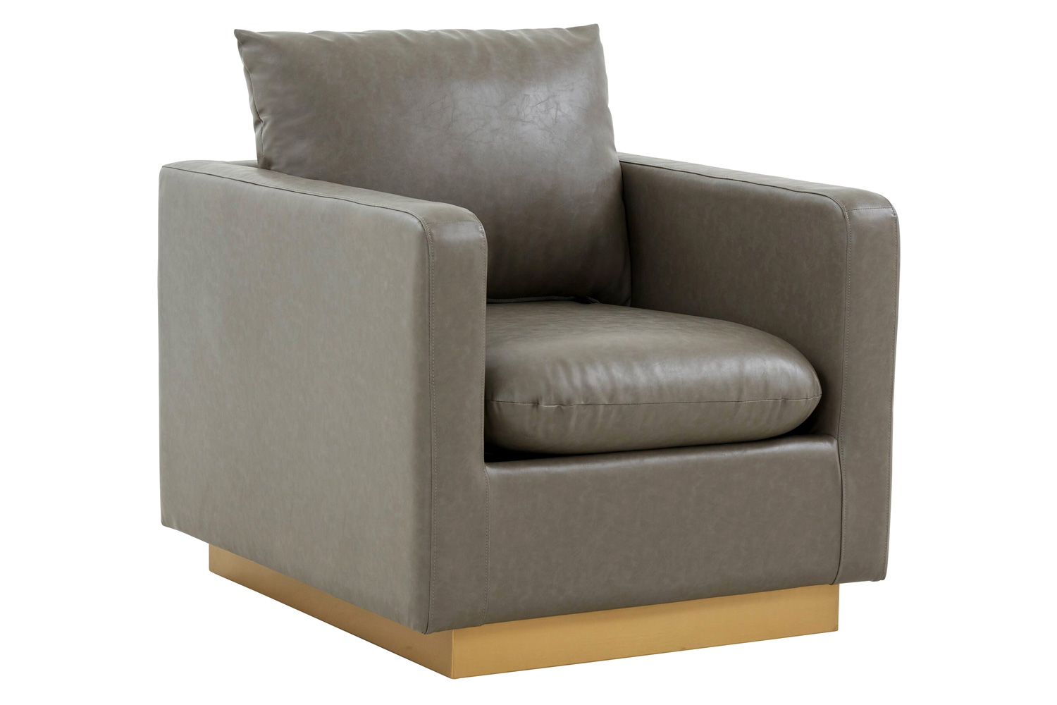 LeisureMod - Nervo Modern Mid-Century Upholstered Velvet Accent Chair with Gold Base