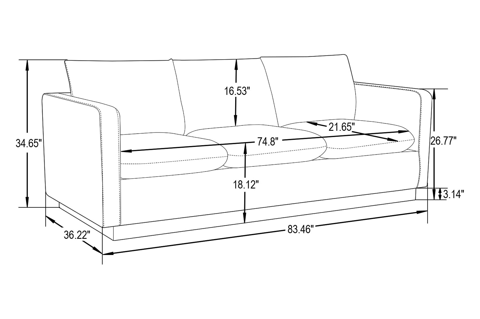 LeisureMod Nervo Modern Mid-Century Upholstered Velvet Sofa with Gold Base - Dark Gray